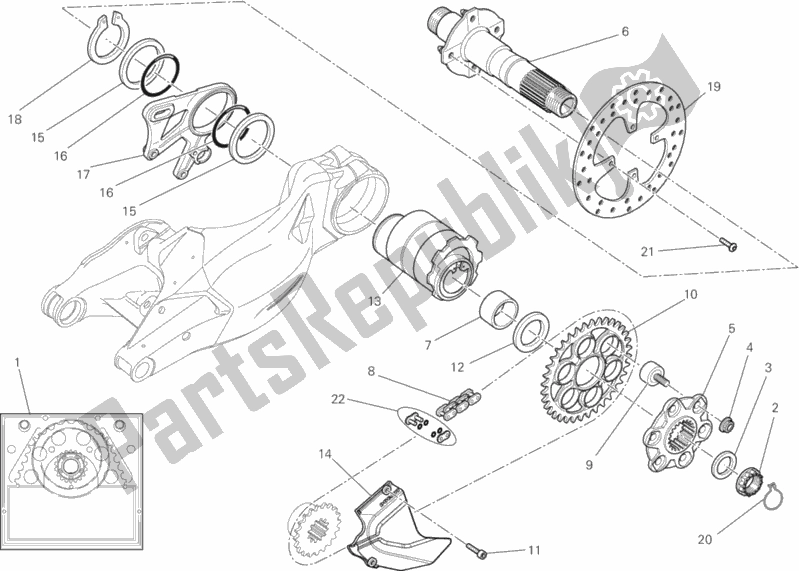 Toutes les pièces pour le Axe De Roue Arrière du Ducati Streetfighter S USA 1100 2013